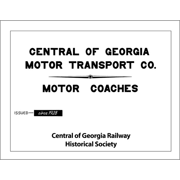1928 Motor Transport Co. Motor Coach Diagram Book – Central of Georgia  Railway Historical Society